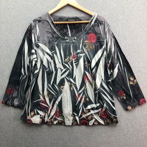 Equation Women’s Multicolor 3/4 Sleeves Tops Size L